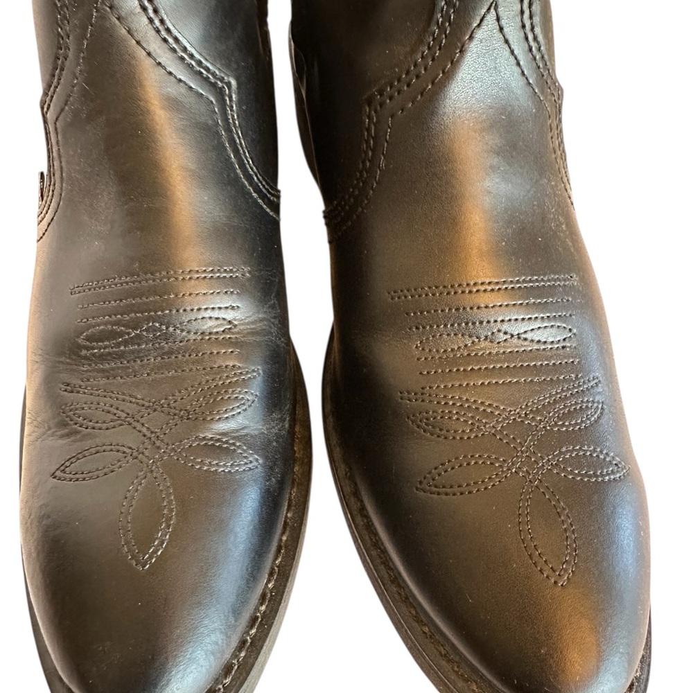 Justin Basic Boots Black Leather Ankle Boots JB104 11D - Picture 8 of 13